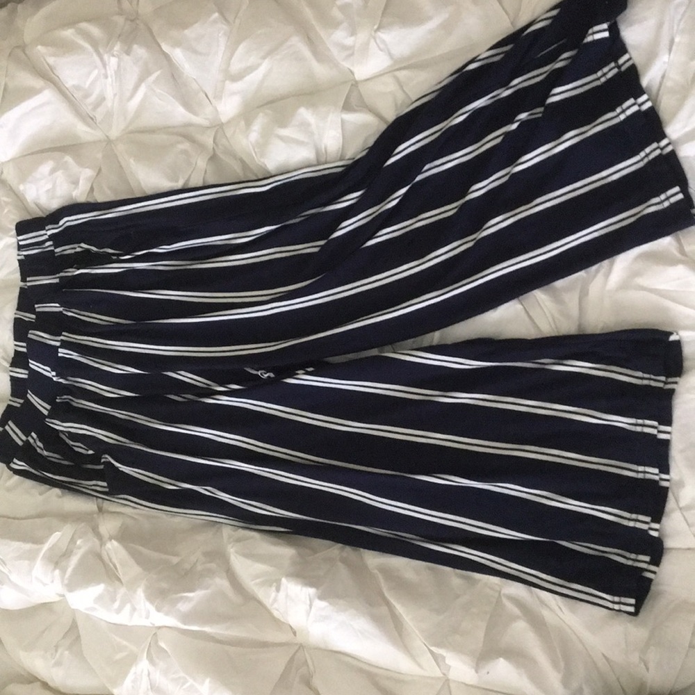 Navy striped pants
